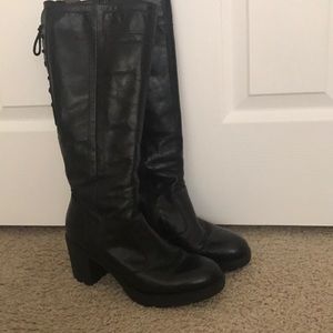 Nero Giardini black leather knee high boots